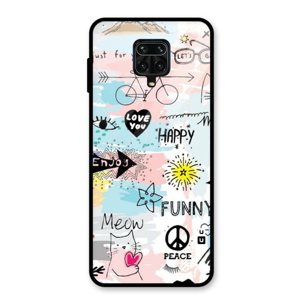 Peace And Funny Glass Back Case for Redmi Note 9 Pro Max