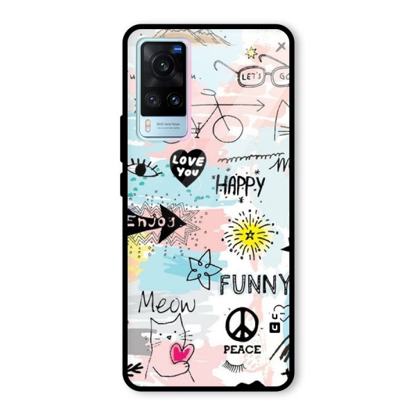 Peace And Funny Glass Back Case for Vivo X60