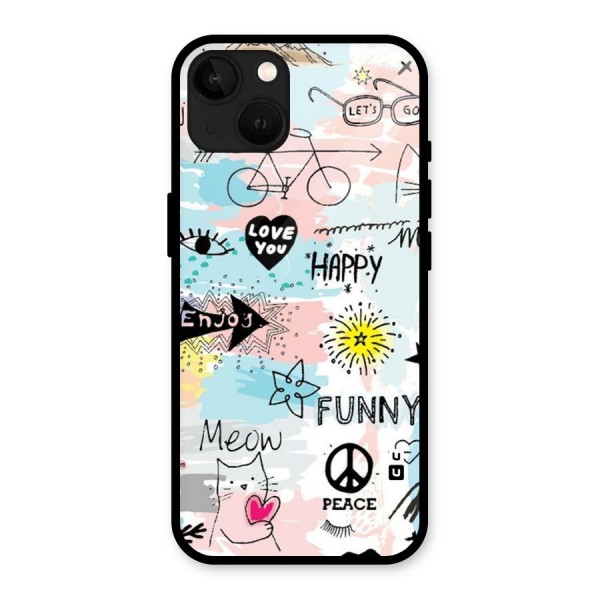 Peace And Funny Glass Back Case for iPhone 13