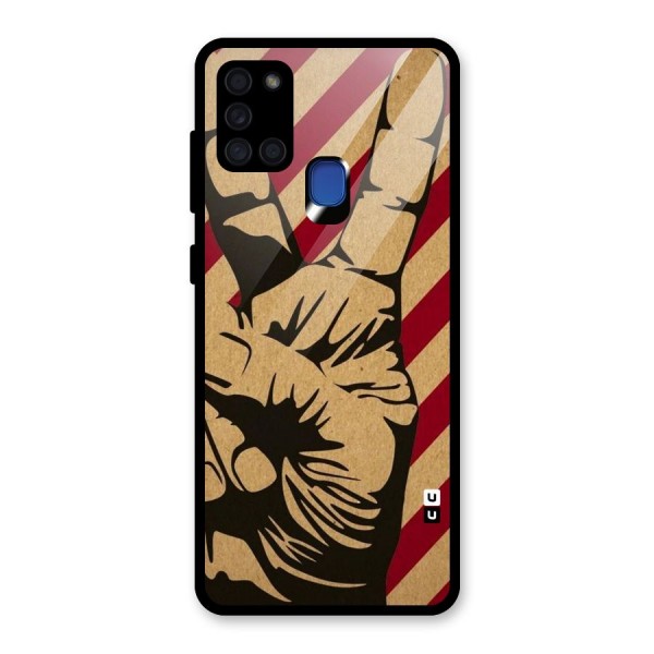 Peace Stripes Glass Back Case for Galaxy A21s