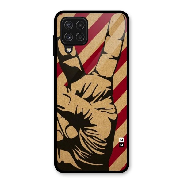 Peace Stripes Glass Back Case for Galaxy A22 4G