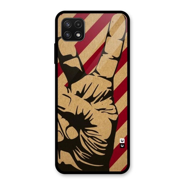 Peace Stripes Glass Back Case for Galaxy A22 5G