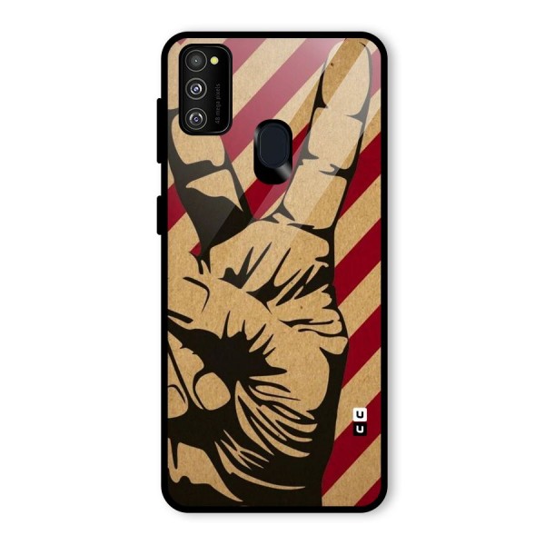 Peace Stripes Glass Back Case for Galaxy M21