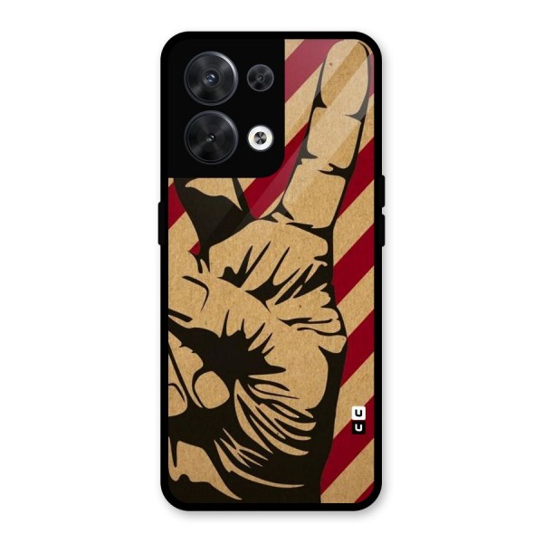 Peace Stripes Glass Back Case for Oppo Reno8 5G