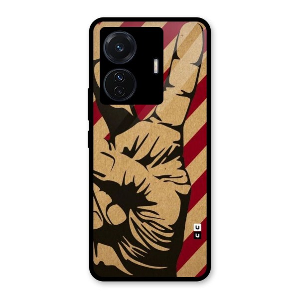 Peace Stripes Glass Back Case for Vivo T1 Pro