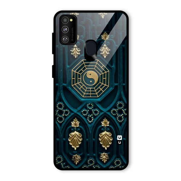 Peace Web Design Glass Back Case for Galaxy M21