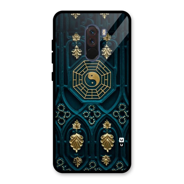 Peace Web Design Glass Back Case for Poco F1