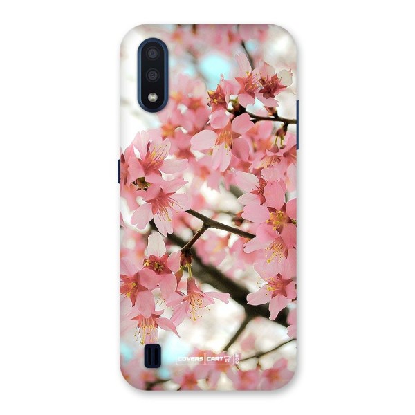 Peach Floral Back Case for Galaxy M01