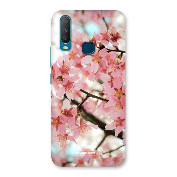 Peach Floral Back Case for Vivo Y15