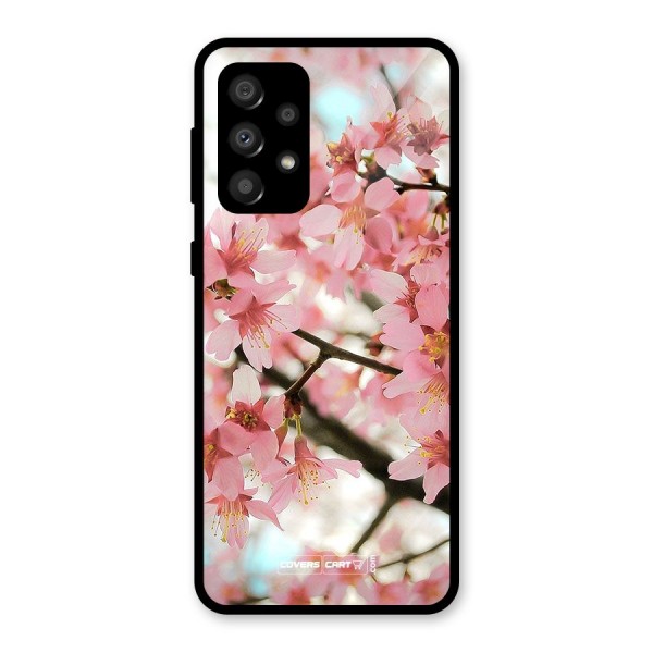 Peach Floral Glass Back Case for Galaxy A32