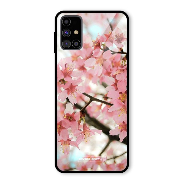 Peach Floral Glass Back Case for Galaxy M31s