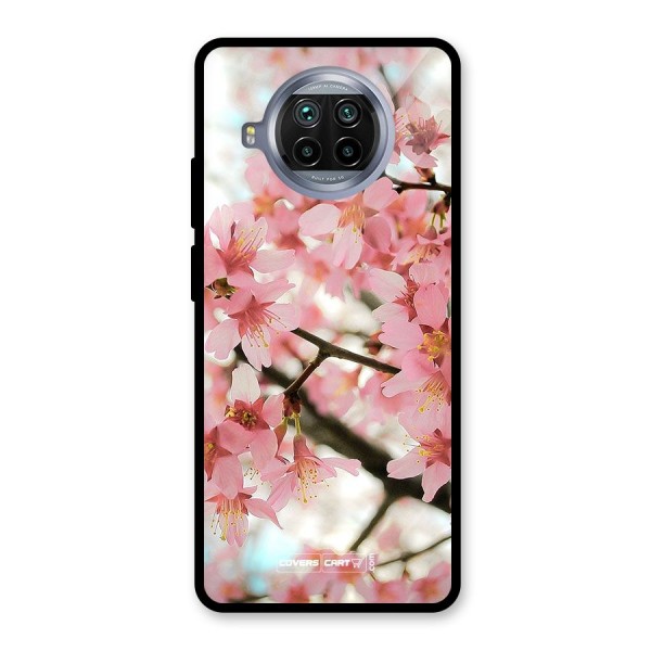 Peach Floral Glass Back Case for Mi 10i