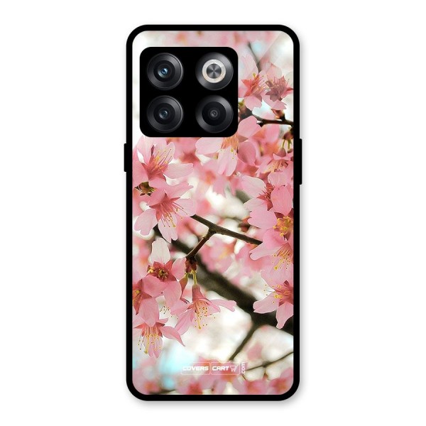 Peach Floral Glass Back Case for OnePlus 10T
