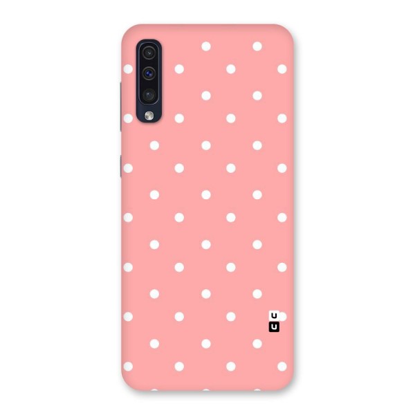 Peach Polka Pattern Back Case for Galaxy A50