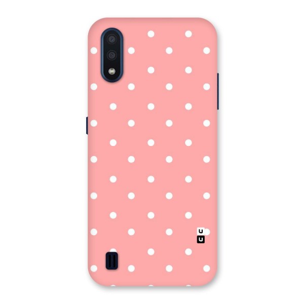 Peach Polka Pattern Back Case for Galaxy M01