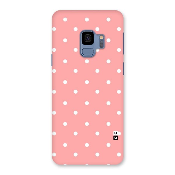 Peach Polka Pattern Back Case for Galaxy S9