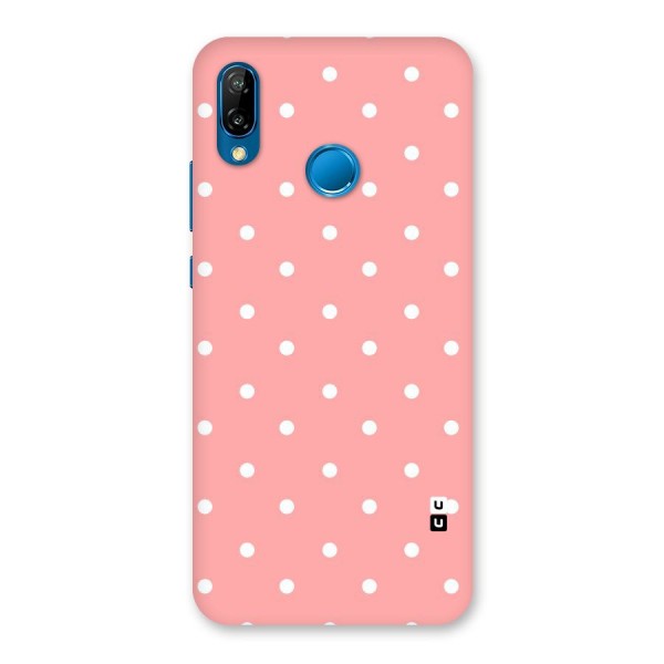 Peach Polka Pattern Back Case for Huawei P20 Lite