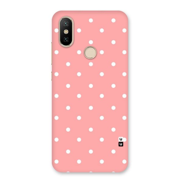 Peach Polka Pattern Back Case for Mi A2