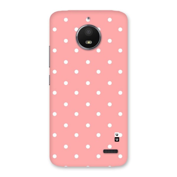 Peach Polka Pattern Back Case for Moto E4