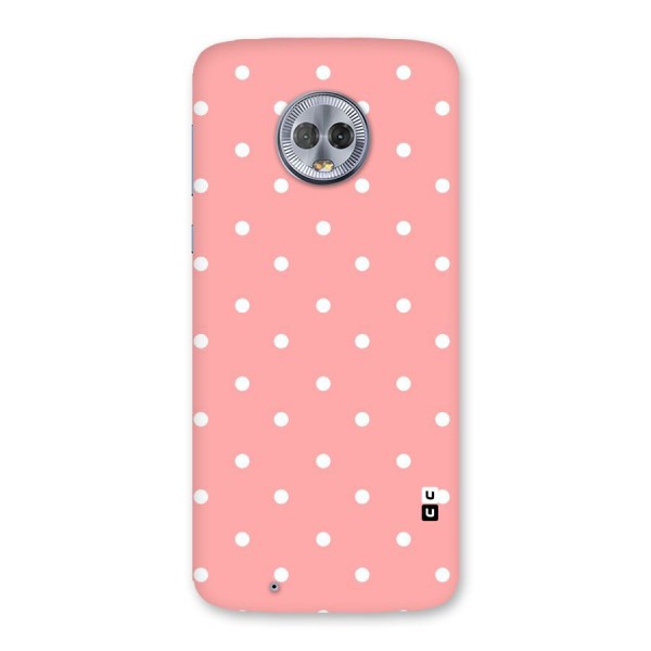 Peach Polka Pattern Back Case for Moto G6