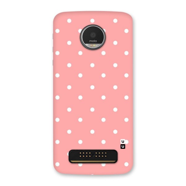 Peach Polka Pattern Back Case for Moto Z Play