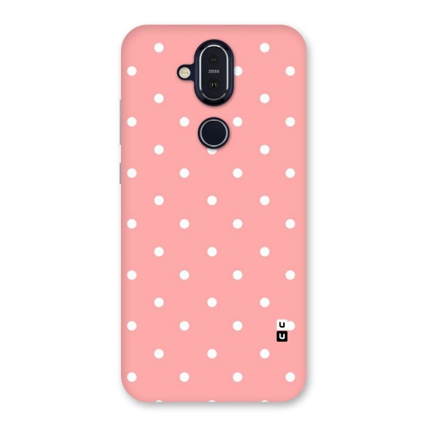 Peach Polka Pattern Back Case for Nokia 8.1