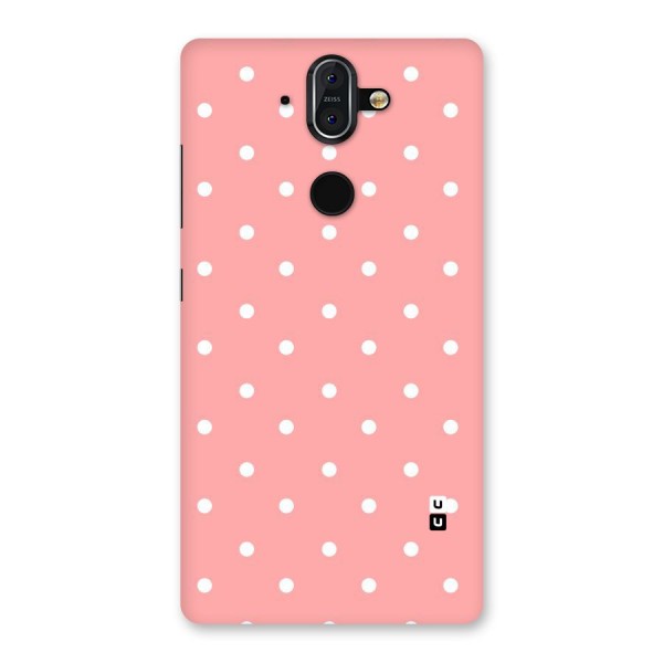 Peach Polka Pattern Back Case for Nokia 8 Sirocco