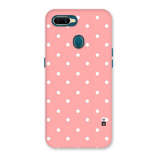 Peach Polka Pattern Back Case for Oppo A12