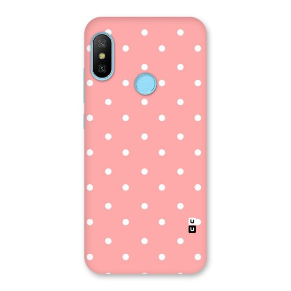 Peach Polka Pattern Back Case for Redmi 6 Pro