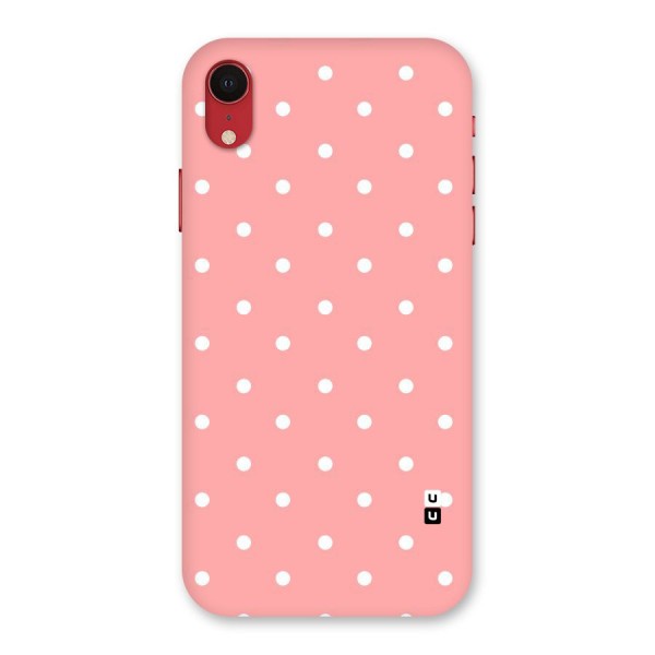 Peach Polka Pattern Back Case for iPhone XR