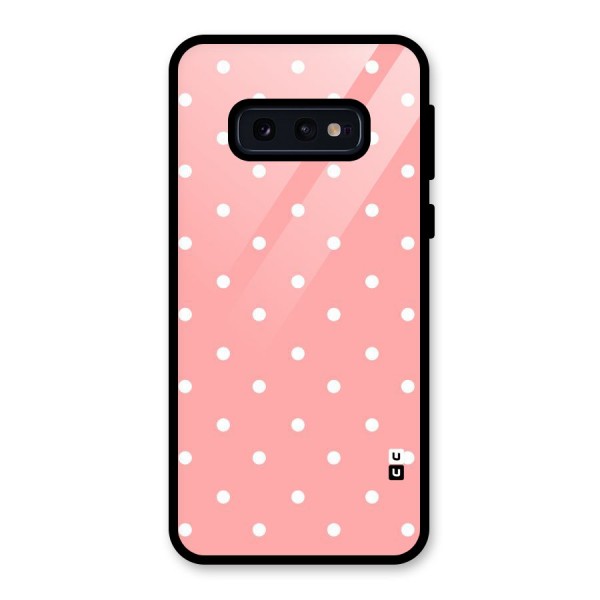 Peach Polka Pattern Glass Back Case for Galaxy S10e