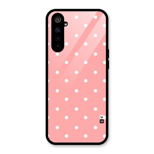 Peach Polka Pattern Glass Back Case for Realme 6