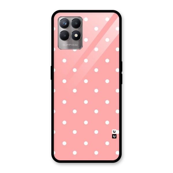 Peach Polka Pattern Glass Back Case for Realme 8i