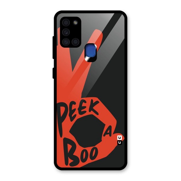 Peek-a-boo Glass Back Case for Galaxy A21s