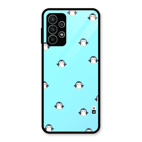 Penguins Pattern Print Glass Back Case for Galaxy A23