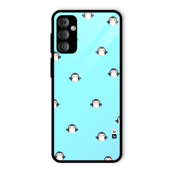 Penguins Pattern Print Glass Back Case for Galaxy F23