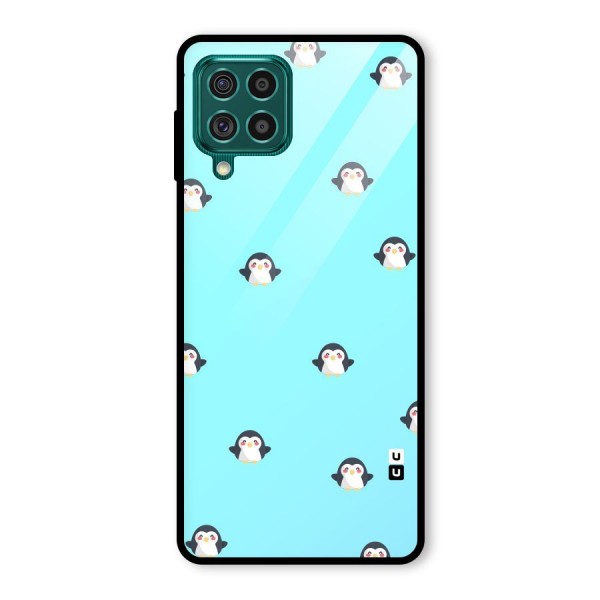 Penguins Pattern Print Glass Back Case for Galaxy F62