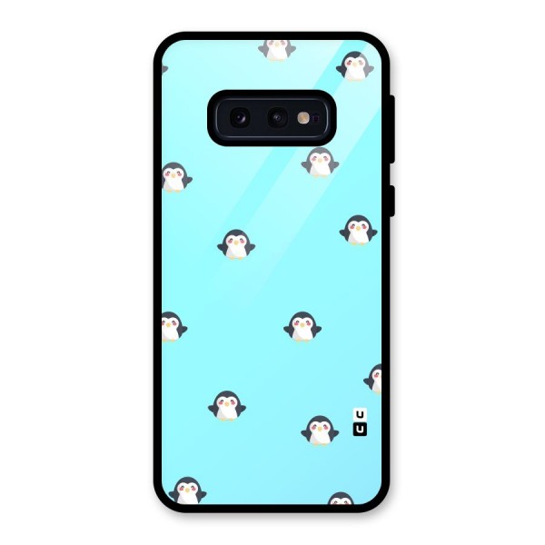 Penguins Pattern Print Glass Back Case for Galaxy S10e