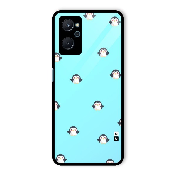 Penguins Pattern Print Glass Back Case for Realme 9i