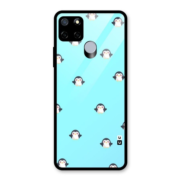 Penguins Pattern Print Glass Back Case for Realme C15