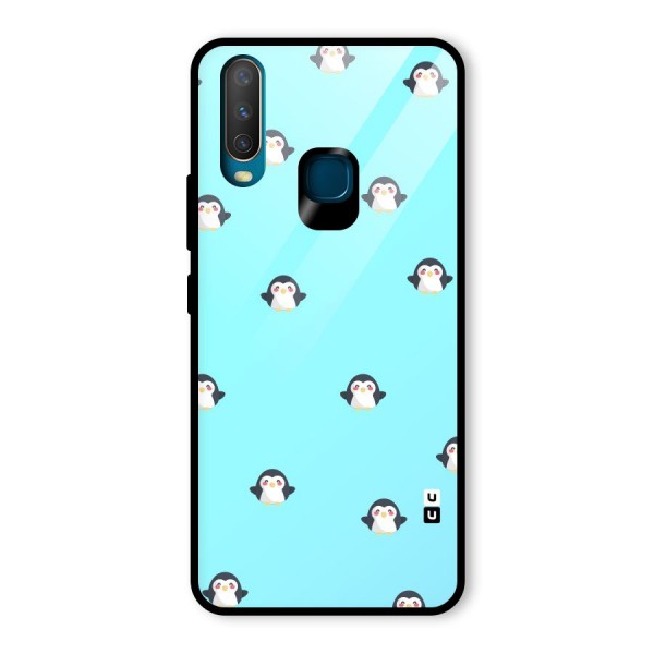 Penguins Pattern Print Glass Back Case for Vivo Y15