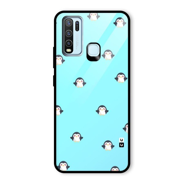 Penguins Pattern Print Glass Back Case for Vivo Y50