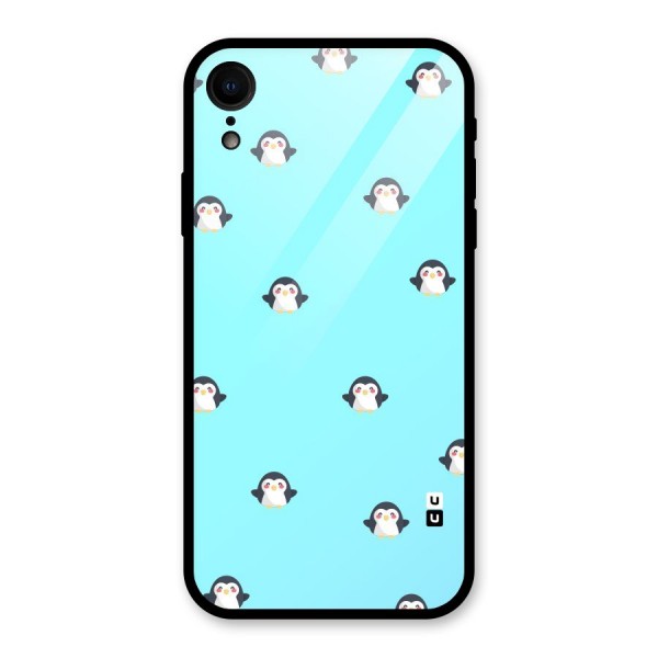 Penguins Pattern Print Glass Back Case for XR