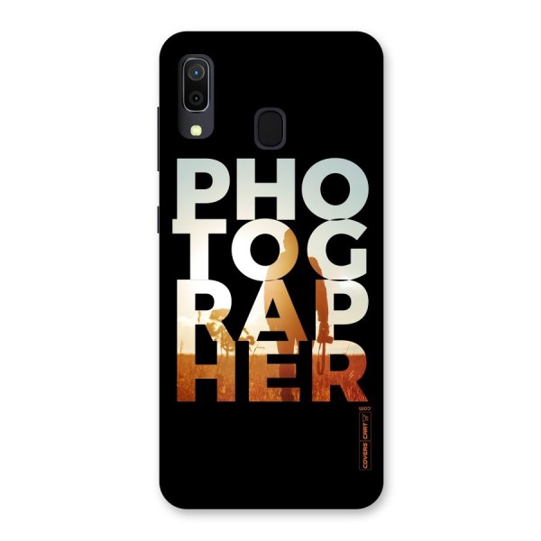 Photographer Typography Back Case for Galaxy A20