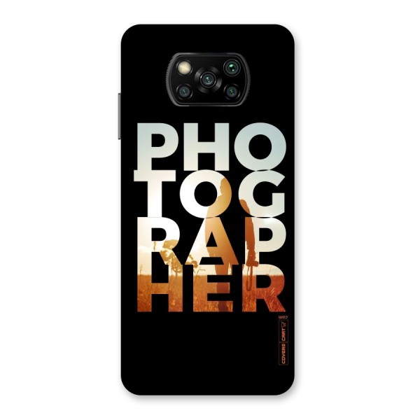 Photographer Typography Back Case for Poco X3