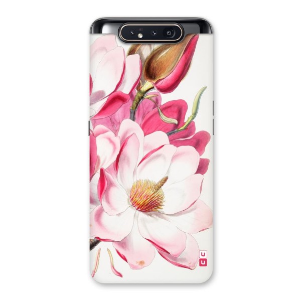 Pink Beautiful Flower Back Case for Galaxy A80