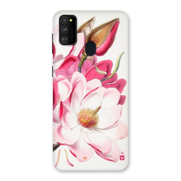 Pink Beautiful Flower Back Case for Galaxy M21