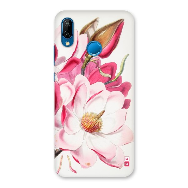 Pink Beautiful Flower Back Case for Huawei P20 Lite