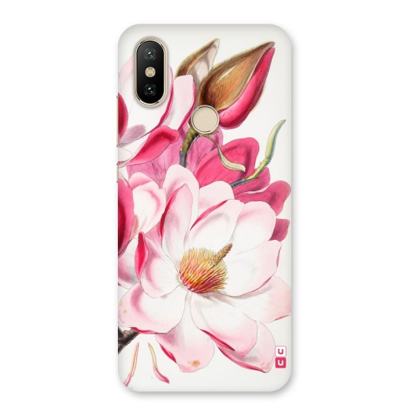 Pink Beautiful Flower Back Case for Mi A2