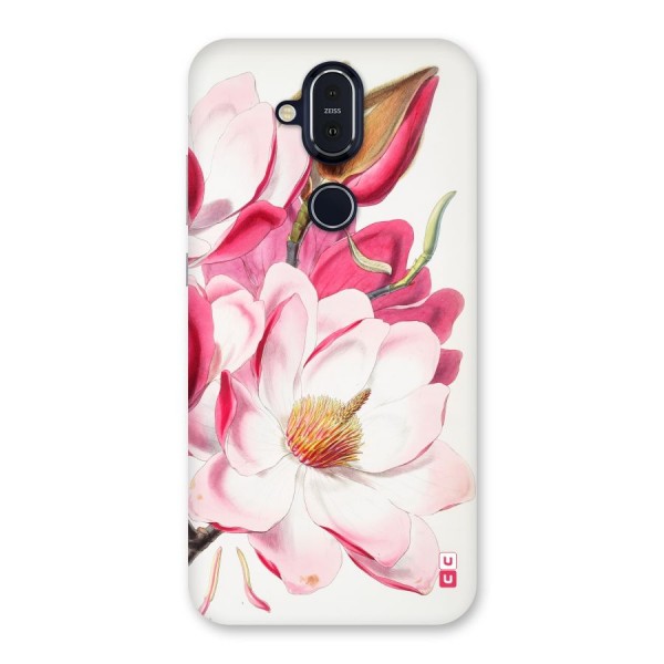 Pink Beautiful Flower Back Case for Nokia 8.1